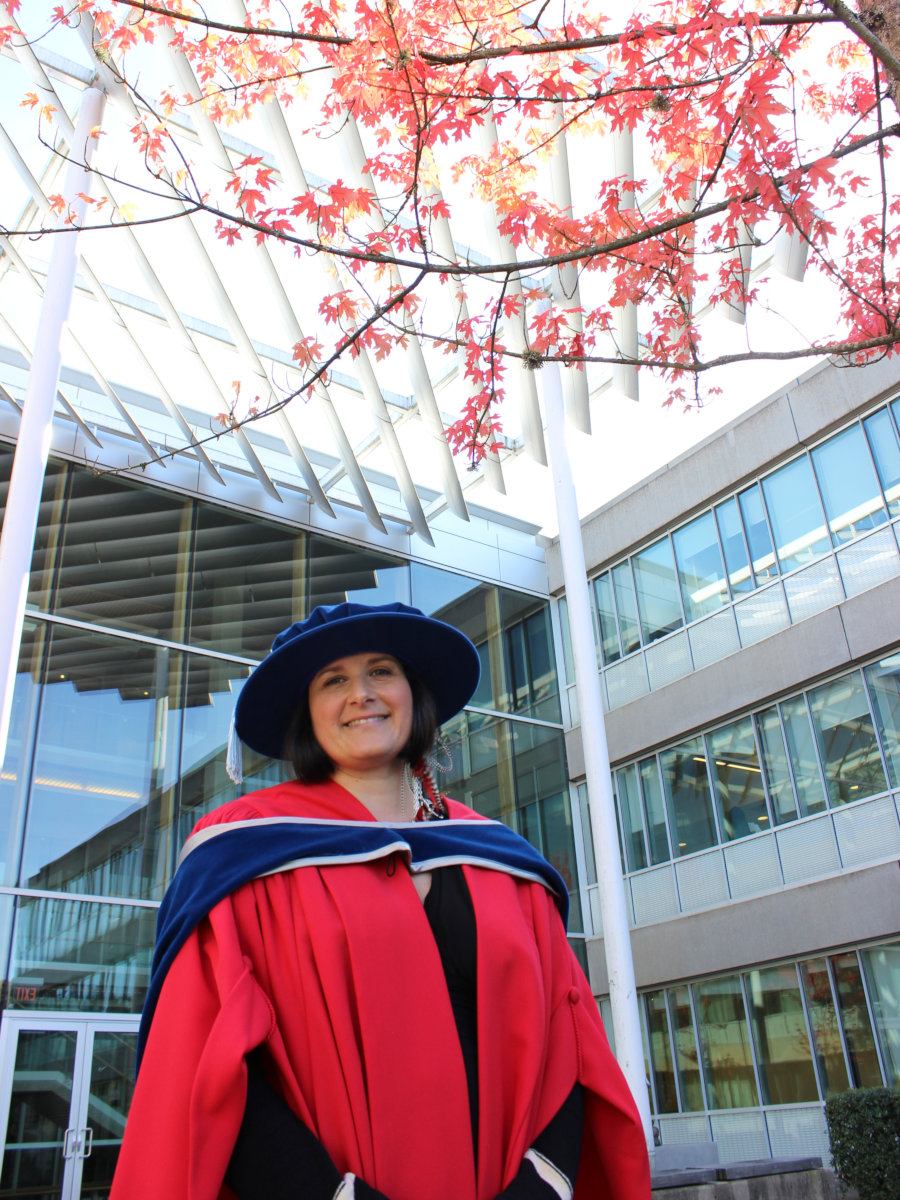 A hag graduates with her PhD and is now Dr. Hag.