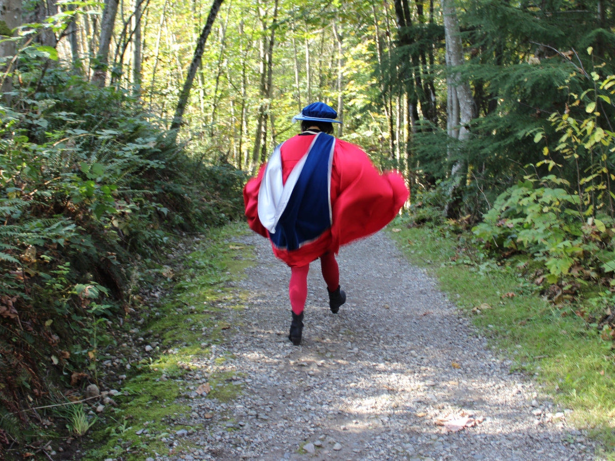 Doctor Hag skips away into the woods after graduation.